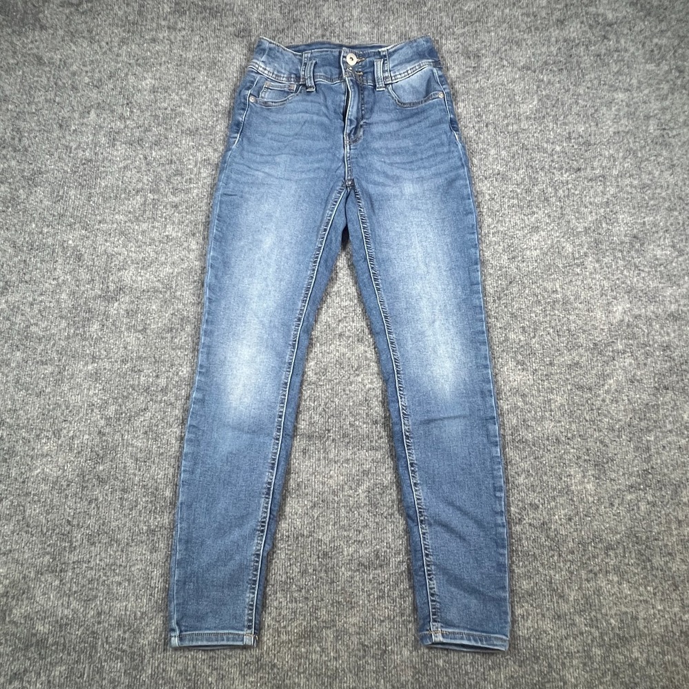No Boundaries Skinny Jeans Womens 5 Blue Cotton Stretch Mid Rise Medium Wash